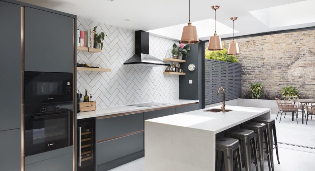 Modern Charcoal Kitchen Transformation — after