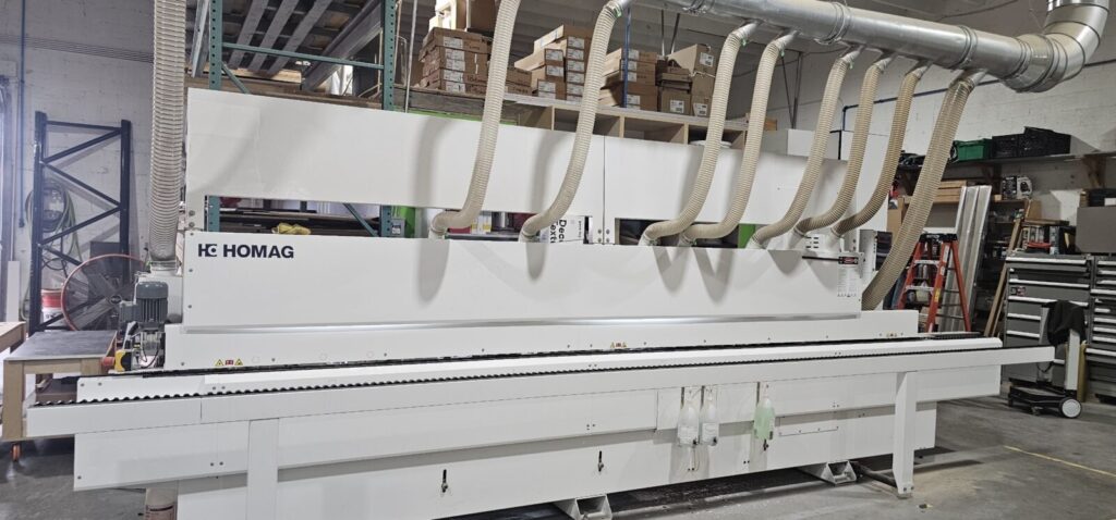 Industrial edgebander in the Dreamery cabinet shop
