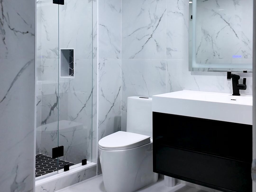Tub-to-Shower Bathroom — Dreamery Project — after remodel by Dreamery, South Florida