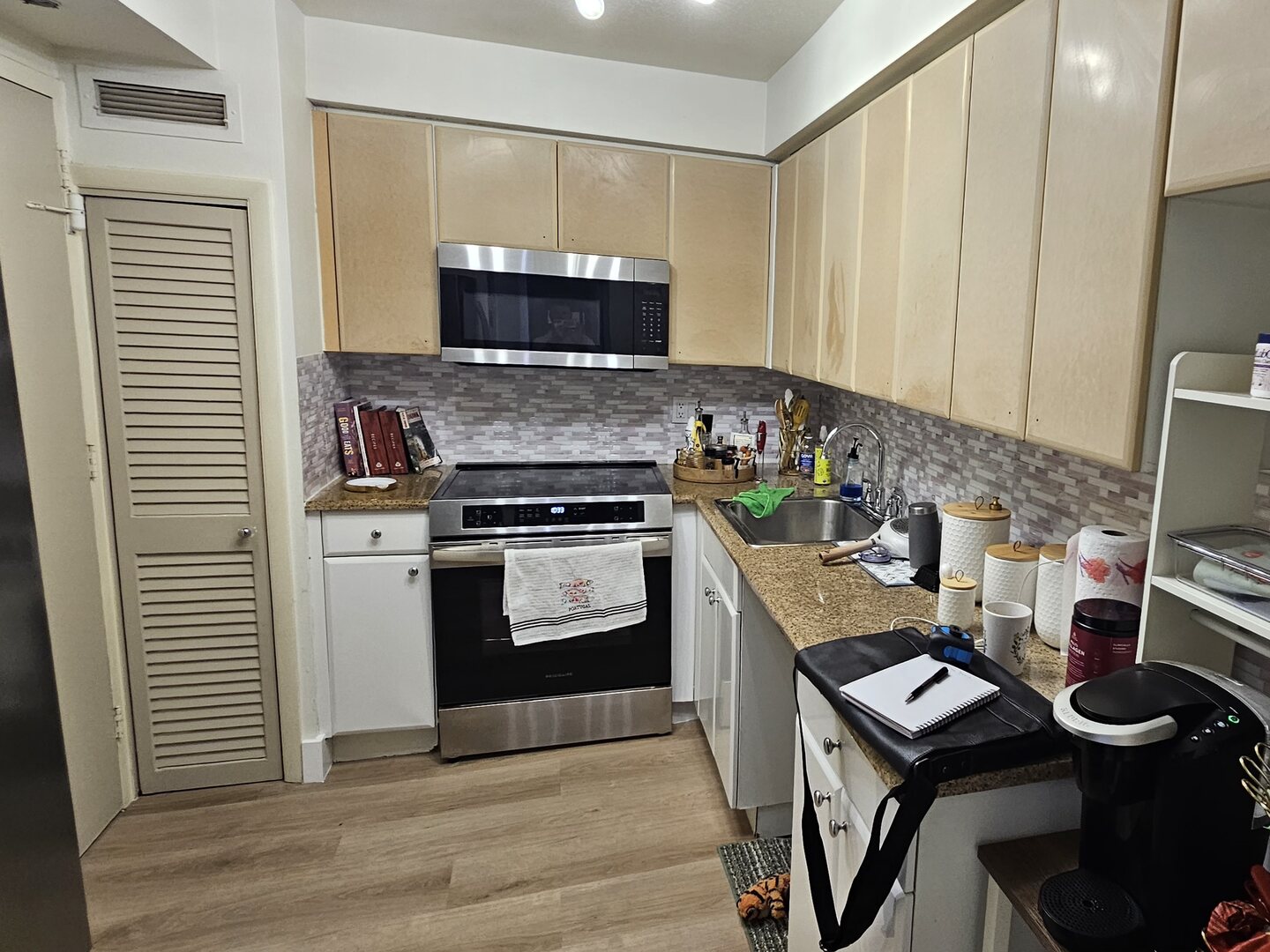 White Kitchen with Quartz Island — Dreamery Project — before renovation, South Florida